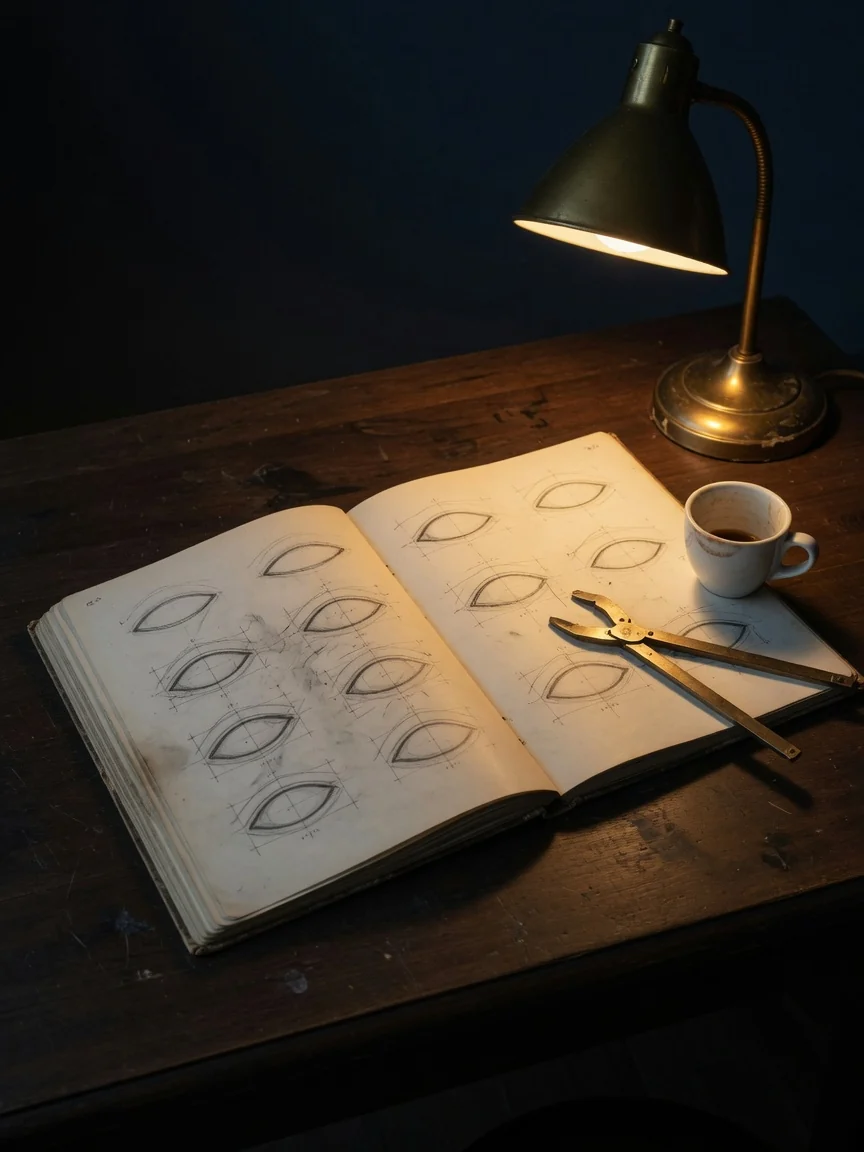 Eye opening proportion sketchbook