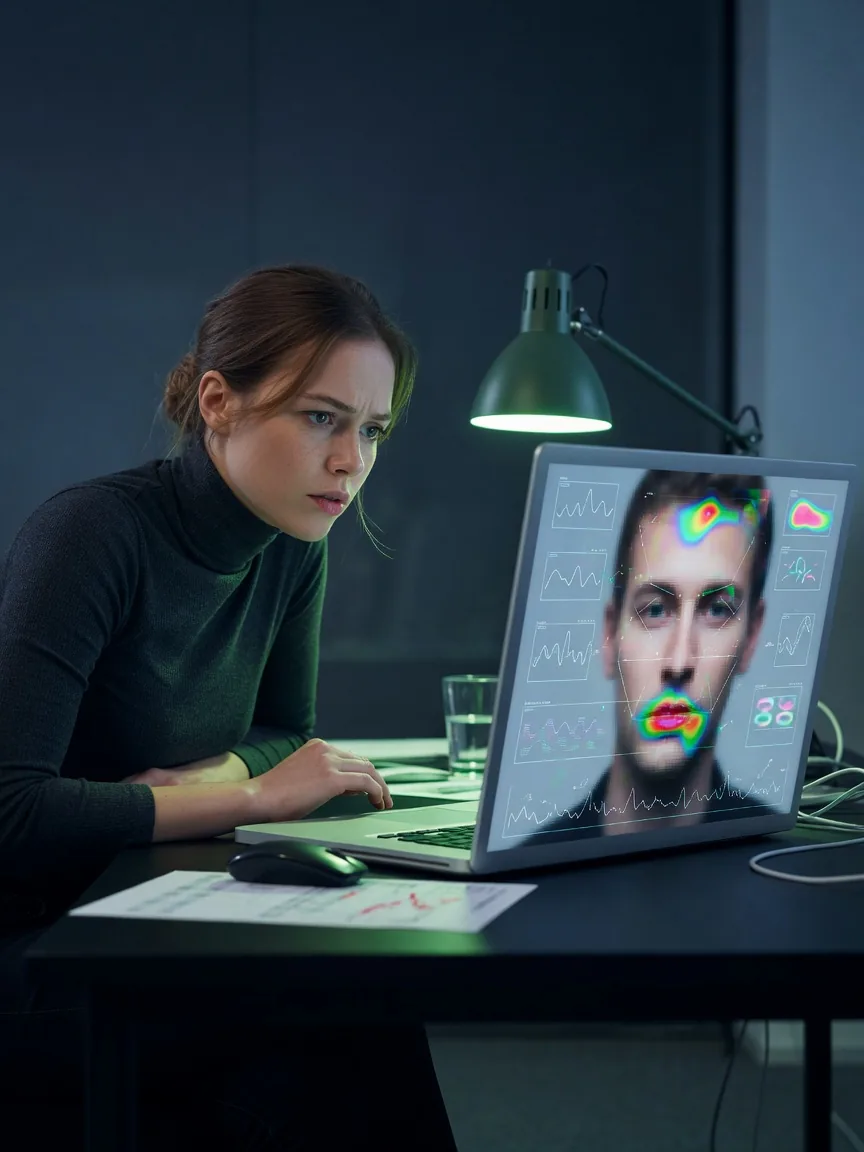 Editorial portrait for full face analysis
