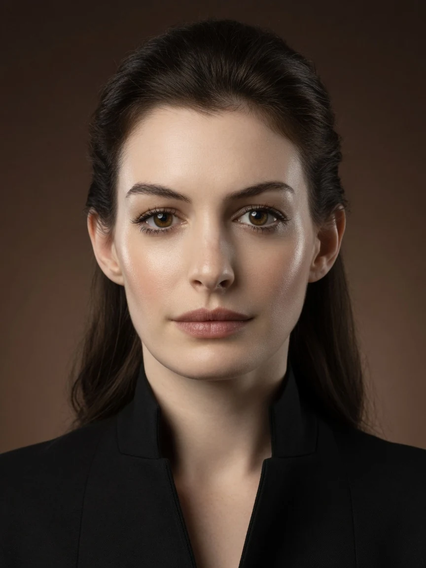 Evenly lit front portrait for facial symmetry analysis