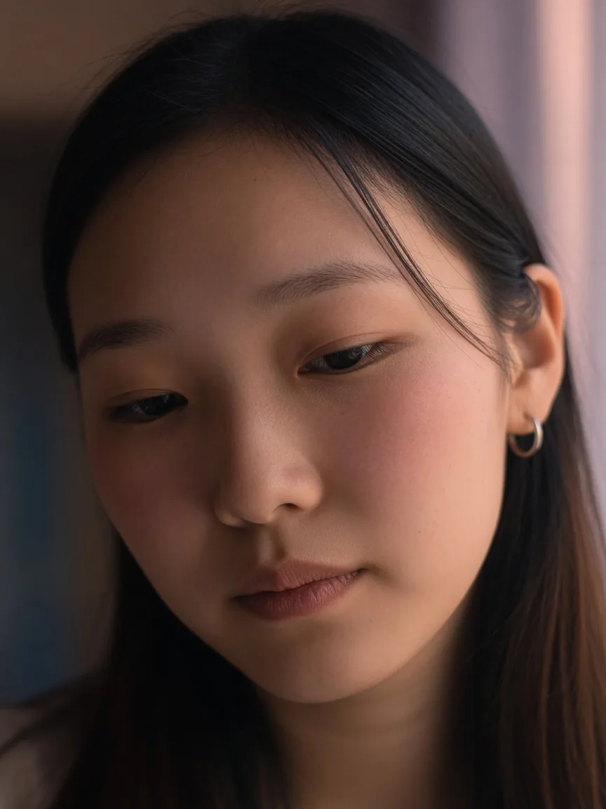 Natural portrait for a private apparent-age look estimate