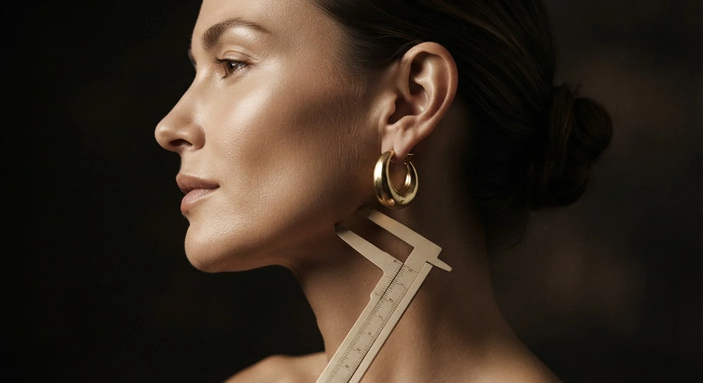 Front-facing lower face with soft measurement guides